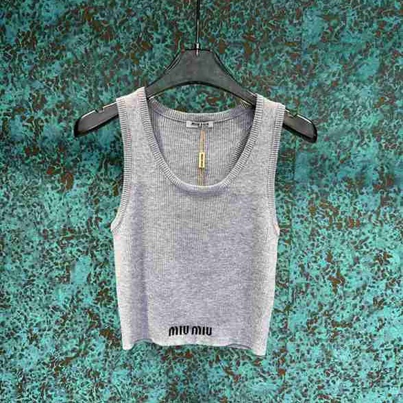 Miu Miu Tops - Miu Miu Gray Tank Top